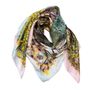 Scarves - Square silk scarf, “Lost Paradis” collection, “Chemin” model - artist's scarf - CÉLINE DOMINIAK