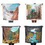 Foulards et écharpes - Foulard carré en soie, collection « Paradis perdus », modèle « Vallée » (automne) - CÉLINE DOMINIAK