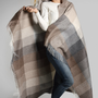 Scarves - 100% ALPACA THROW. BLANKET WITH A NEUTRAL DESIGN. Luxury and durability. Natural fibers - PUEBLO