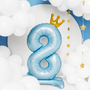 Decorative objects - Standing foil balloon Numbers from 0 to 9 , 84 cm, sky-blue - PARTYDECO