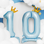 Decorative objects - Standing foil balloon Numbers from 0 to 9 , 84 cm, sky-blue - PARTYDECO