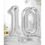 Decorative objects - Standing foil balloon Numbers from 0 to 9, silver - PARTYDECO