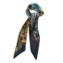 Hair accessories - Square silk scarf, “Paradis Perdus” collection, “Rivière” model (wearable art) - CÉLINE DOMINIAK