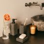 Installation accessories - Black travertine toothbrush holder 7x7x11 cm BA22183  - ANDREA HOUSE