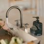 Kitchen utensils - Black marble effect polyresin soap dispenser with scrubber 12x9.5x17.5 cm cm CC22186  - ANDREA HOUSE