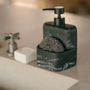 Kitchen utensils - Black marble effect polyresin soap dispenser with scrubber 12x9.5x17.5 cm cm CC22186  - ANDREA HOUSE