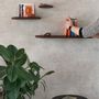 Shelves - Floating shelf black stained ash - leather trim - Set 1 - MADEMOISELLE JO