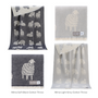 Plaids - Couvre-lit en pur coton Mima - Disponible en noir doux et gris clair - 130 x 190 cm - J.J. TEXTILE LTD