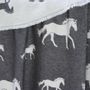 Throw blankets - NEW Soft Black Horse Pure Cotton Throw - 130 x 190 cm - J.J. TEXTILE LTD