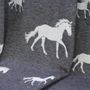 Throw blankets - NEW Soft Black Horse Pure Cotton Throw - 130 x 190 cm - J.J. TEXTILE LTD