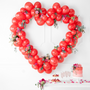 Objets de décoration - Guirlande de ballons avec cadre en forme de coeur, rose, blanc, rouge 160cm - PARTYDECO
