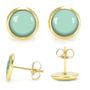 Bijoux - Puces d'oreilles acier chirurgical inoxydable Flash Or - Vert d'Eau - LES JOLIES D'EMILIE