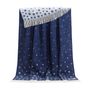Plaids - Couvre-lit en pure laine Stars - Disponible en bleu et gris - 130 x 190 cm - J.J. TEXTILE LTD