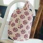 Travel accessories - Large toiletry bag in organic cotton- Pink flower - HOLI AND LOVE