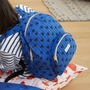 Bags and totes - Kids backpack in organic cotton - Blue heart - HOLI AND LOVE