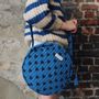 Bags and totes - Round crossbody bag organic cotton - Blue Heart - HOLI AND LOVE