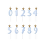 Decorative objects - Birthday candle Number from 0 to 9, light blue - PARTYDECO