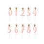 Decorative objects - Birthday candle Number from 0 to 9, light pink, 9.5cm - PARTYDECO