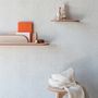 Shelves - Bleached ash floating shelf - leather trim - Set 2 - MADEMOISELLE JO