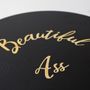 Office seating - Stool or side table ASSY - Black stained ash inlaid with brass - beautiful ass - MADEMOISELLE JO