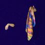 Scarves - Square silk scarf, “Rêves Martiens” collection, yellow orange and purple - CÉLINE DOMINIAK