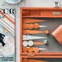 Cadeaux - Backgammon Orange - Cuir Vegan Lézard - Large - VIDO LUXURY BOARD GAMES