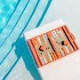 Gifts - Backgammon Set Orange - Lizard Vegan Leather - Large - VIDO LUXURY BOARD GAMES