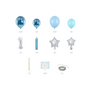 Cadeaux - Bouquet de ballons - Chiffre ''1'', bleu, Bouquet de ballons - Chiffre ''1'', rose, - PARTYDECO