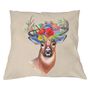 Fabric cushions - Handmade Linen Cushion With Motives - BELL ARTE