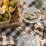 Table cloths - Set of 2 placemats in cotton/linen gingham brown 35x50 cm MS22042  - ANDREA HOUSE