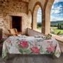 Kitchen linens - "Roses" Linen Tablecloth  - THE NAPKING  BY BELLAVIA HOME
