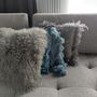 Cushions - Luxury Tibetan Lambskin Cushion - Grey - LE NOIR