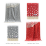 Throw blankets - Hearts Pure Wool Throw - Available in Grey and Red - 130 x 190 cm - J.J. TEXTILE LTD