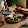 Ustensiles de cuisine - Planche à pizza en acacia et cutter en acier inoxydable Ø30x1 cm MS22054 - ANDREA HOUSE