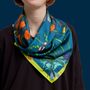 Scarves - Square silk scarves, "Carnivores" collection, three colors - Artist scarf - CÉLINE DOMINIAK