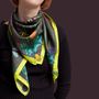 Scarves - Square silk scarves, "Carnivores" collection, three colors - Artist scarf - CÉLINE DOMINIAK