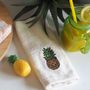 Bath towels - Customizable Pineapple Embroidered Hand Towel 30x50cm - NATURE A SUIVRE