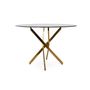 Dining Tables - Cribel Hay Table, Glass Top and Gold - CRIBEL