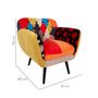 Armchairs - Cribel Claudia Shorty armachair in patchwork tissue - CRIBEL