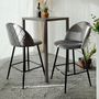 Stools - Tamara Cribel Stool in Velvet Fabric - CRIBEL