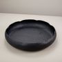 Platter and bowls - Black Crosshatch Aluminum Bowls - BE HOME