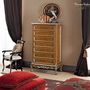 Curtains and window coverings - Double Bed Walnut with Silver Leaf - MODENESE LUXURY FURNITURE
