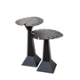 Coffee tables - 2 Monstera small tables in natural slate - LE TRÈFLE BLEU