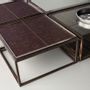 Coffee tables - BLOCK Coffee table- metal+leather - DOIMO BRASIL