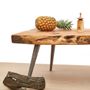 Coffee tables - Primitive style solid olive wood table. - VAN DEN HEEDE-FURNITURE-ART-DESIGN