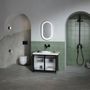 Faucets - LIQUID thermostatic shower column glossy black, with magnetic shower head - VITRA FRANCE