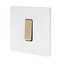 Decorative objects - Flat Button M Brass Mirror Varnished on Single Plate in Matt White - MODELEC