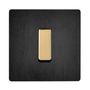 Decorative objects - Flat Button M in Varnished Mirror Brass on STB Steel Single Plate - MODELEC