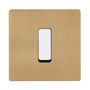 Decorative objects - Flat Button M in White on Sandblasted Brass Single Plate - MODELEC