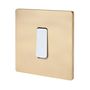 Decorative objects - Flat Button M in White on Sandblasted Brass Single Plate - MODELEC